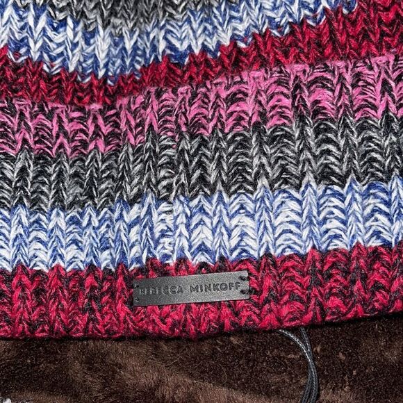 REBECCA Minkoff Marled Stripe Beanie turn up cuff Holiday NWT main image 10